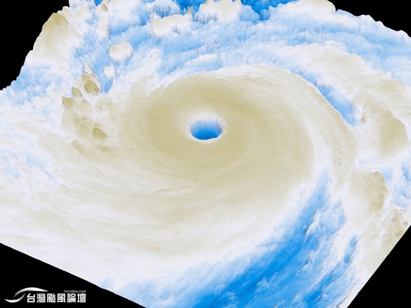 ▲▼強烈颱風山竹3D衛星照。（圖／臉書「台灣颱風論壇｜天氣特急」授權提供）